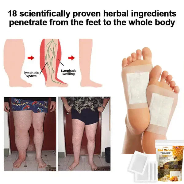 Bee Venom Lymphatic Drainage & Slimming Foot Patches (Pair of 10 Patches)